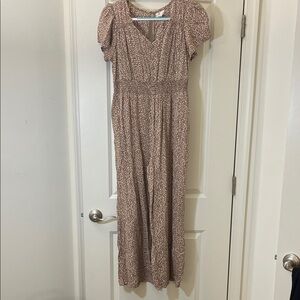 Cheetah-like brown and white print romper